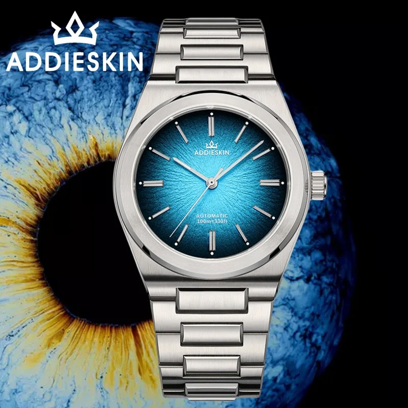 

ADDIESKIN 39mm Automatic Mechanical Watches 9015 Movement K001 “Pupil” Synthetic Sapphire Luminous 100m Waterproof Men's Watch