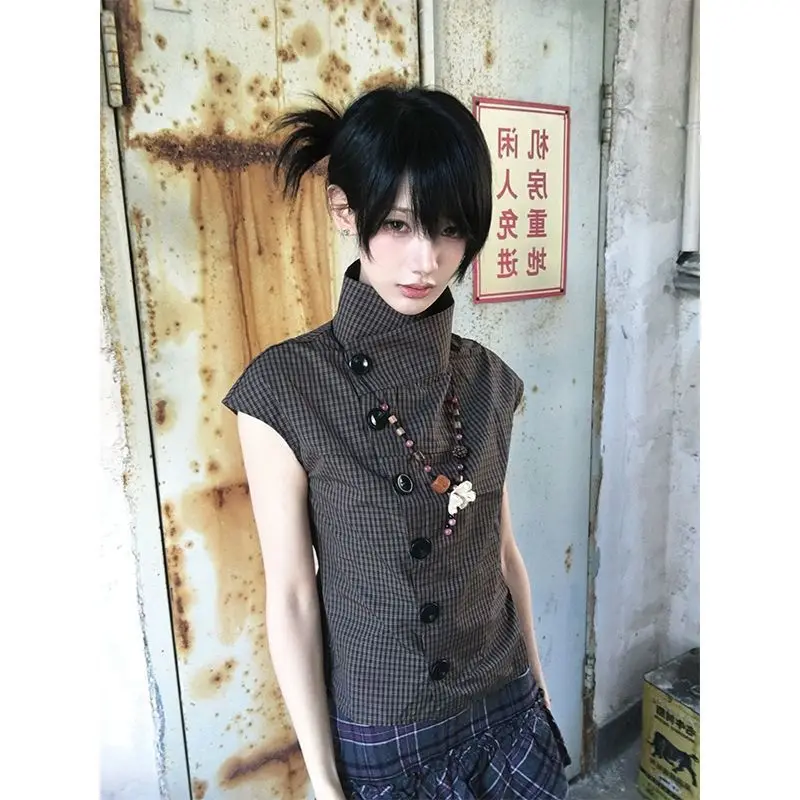 Vintage Y2k Harajuku Lolita Shirts Women Fairy Grunge Ruffle Short Sleeve Blouses Sweet Aesthetic Daily Streetwear Clothing