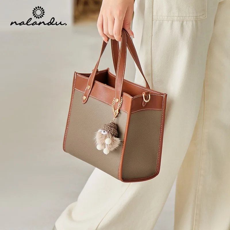 Narandu Women's Bag 2023 New Handbag Women's Small Tote Bag Retro Messenger Bag Genuine Leather Women's Bag Shoulder Bag