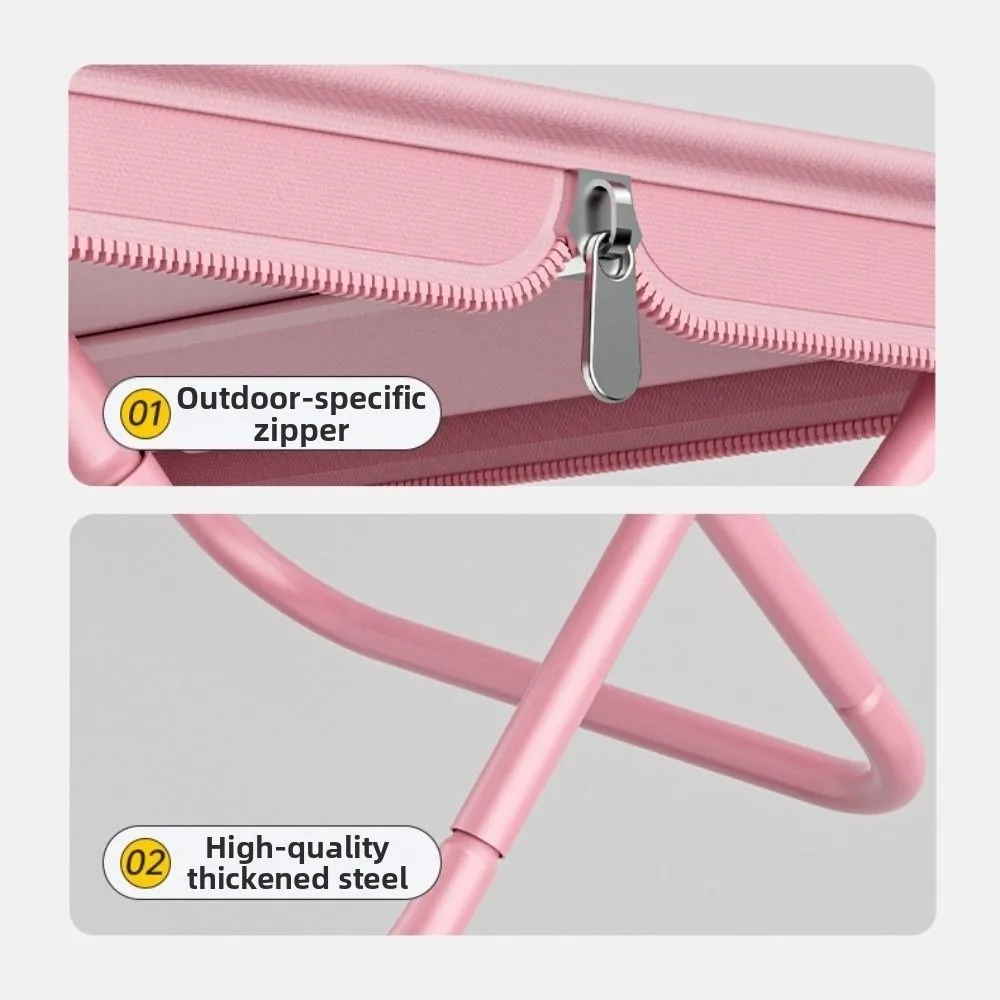 

Wear-resistant Portable Fishing Chair Water-proof Strong Load-bearing Folding Outdoor Stool Oxford Cloth with Shoulder Straps