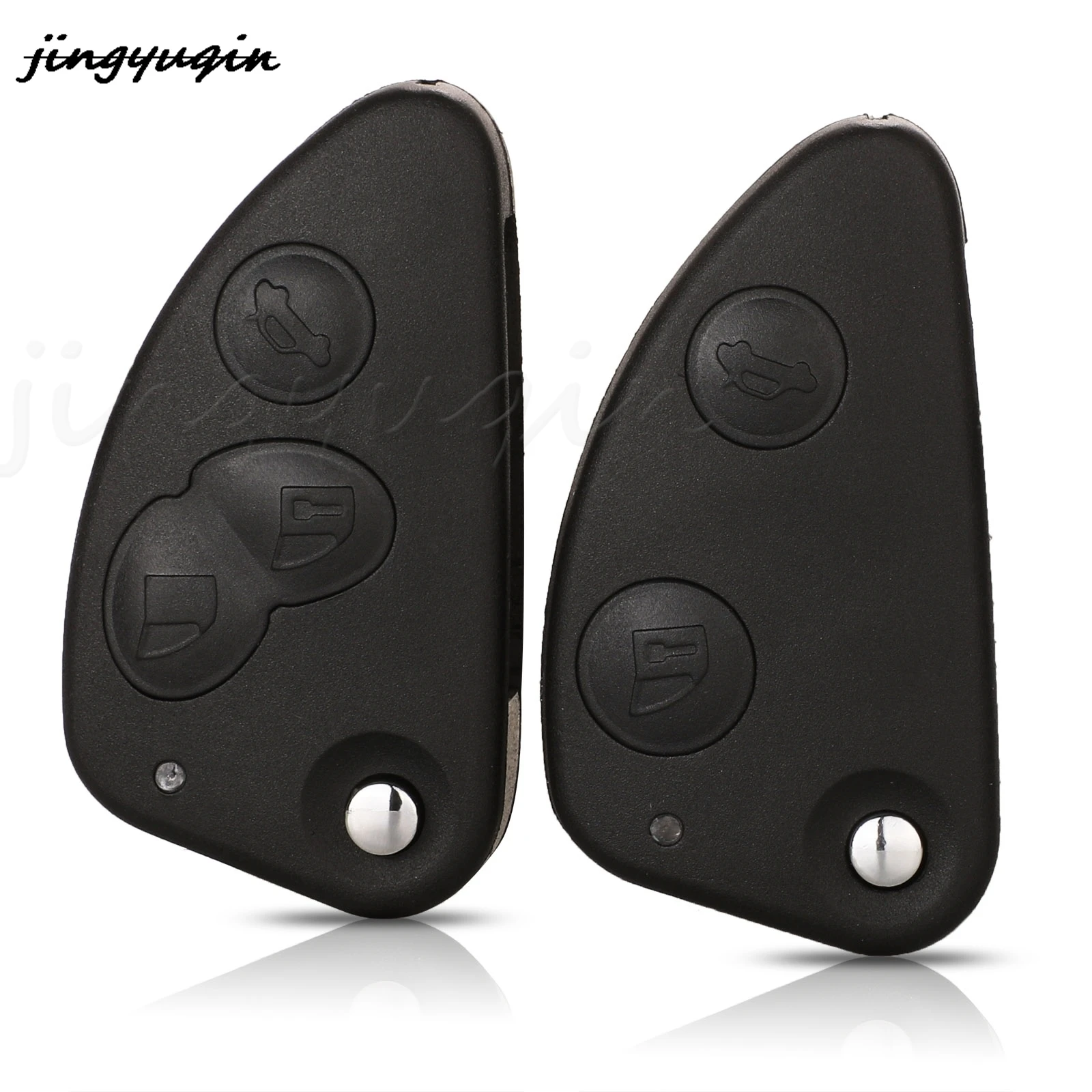 

jingyuqin 2/3 Buttons Remote Car Key Shell Case Fob For Alfa Romeo 147 156 166 GT Uncut Blade