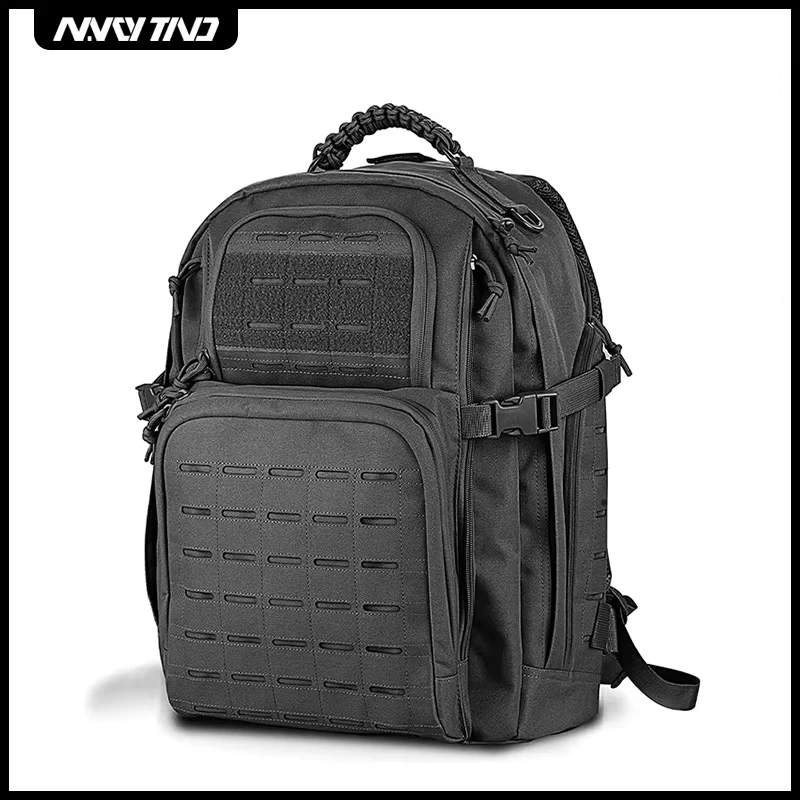 Outdoor Backpack Style Outdoor Hunting Bag 3P Molle Assault Pack Men's EDC for Hiking Camping Case 45L Black