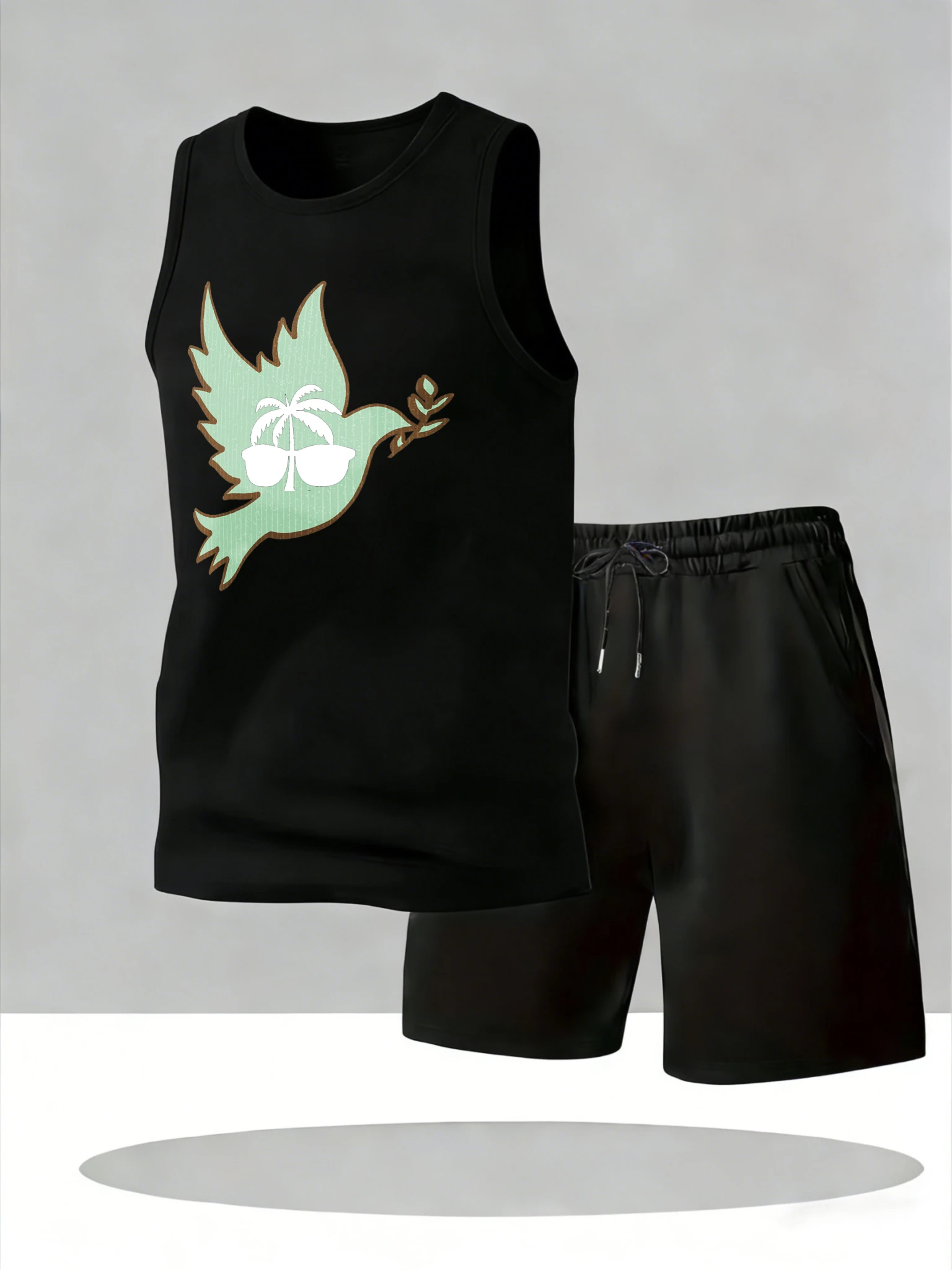 

Men's Tank Top Sets 2026 Summer Quick drying sports men's tracksuit running beach oversize Breathable Y2k tracksuits crewneck