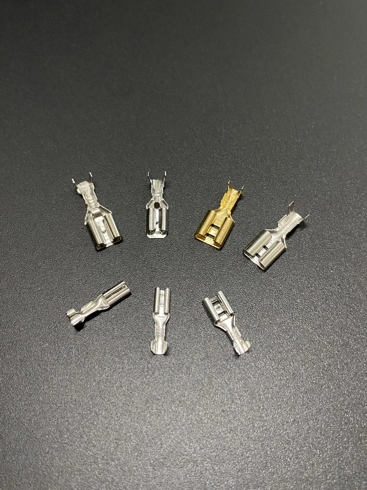 

Brass Tinned Connector 2.8/4.8/6.3mm Inner Width Female Spring Terminal Electrician Wire Terminal Cable Cold Press Ear