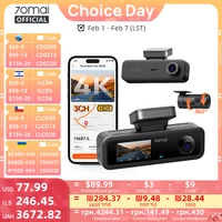 70mai 4K T800E cámara de salpicadero de 3 canales Interior delantero trasero 3 en 1 Control de voz compatible con supercondensador de estacionamiento 24 horas GPS 4K DVR para coche