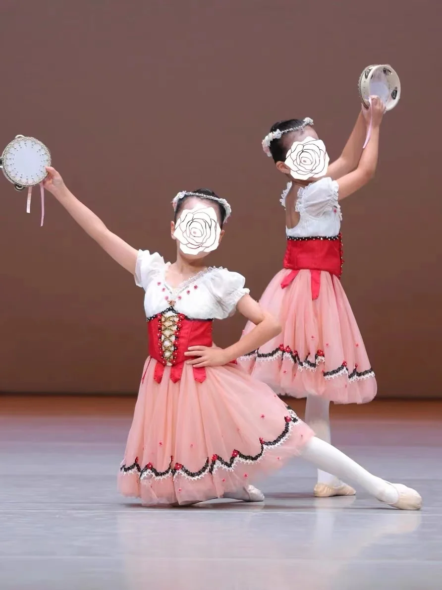 2024 latest ballet costume Giselle Peasant Cobberia ballet costume solo dance competition long skirt