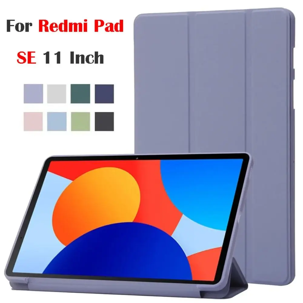 

Auto Sleep/Wake Tablet Case Smart Tri-Folding Stand Tablet Funda Anti Scratch Shockproof Folio Cover for Redmi Pad SE 11 inch