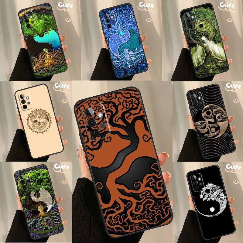 Tree of Life Yin Yang Case For Samsung Galaxy A14 A24 A34 A54 A12 A22 A32 A52 A72 A51 A71 A13 A33 A53 A73 Coque