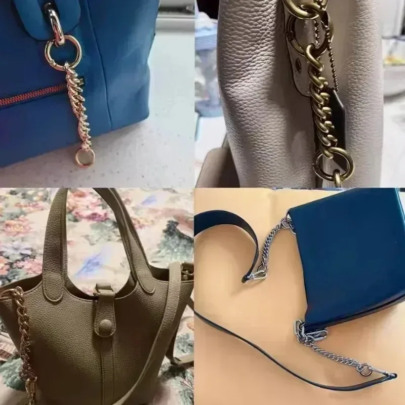 1/2 قطعة سلسلة محفظة معدنية حزام موسع شكل قلب محفظة سلسلة لسحر الإكسسوارات ، إطالة Crossbody حقائب الكتف حزام #5