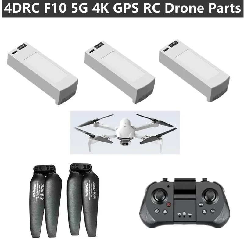 4DRC F10 F-10 WiFi FPV 360° Roll 4K GPS Samrt Follow RC Drone Części zamienne 3.7V 1600MAH Bateria / Śmigło / Pilot / Linia USB