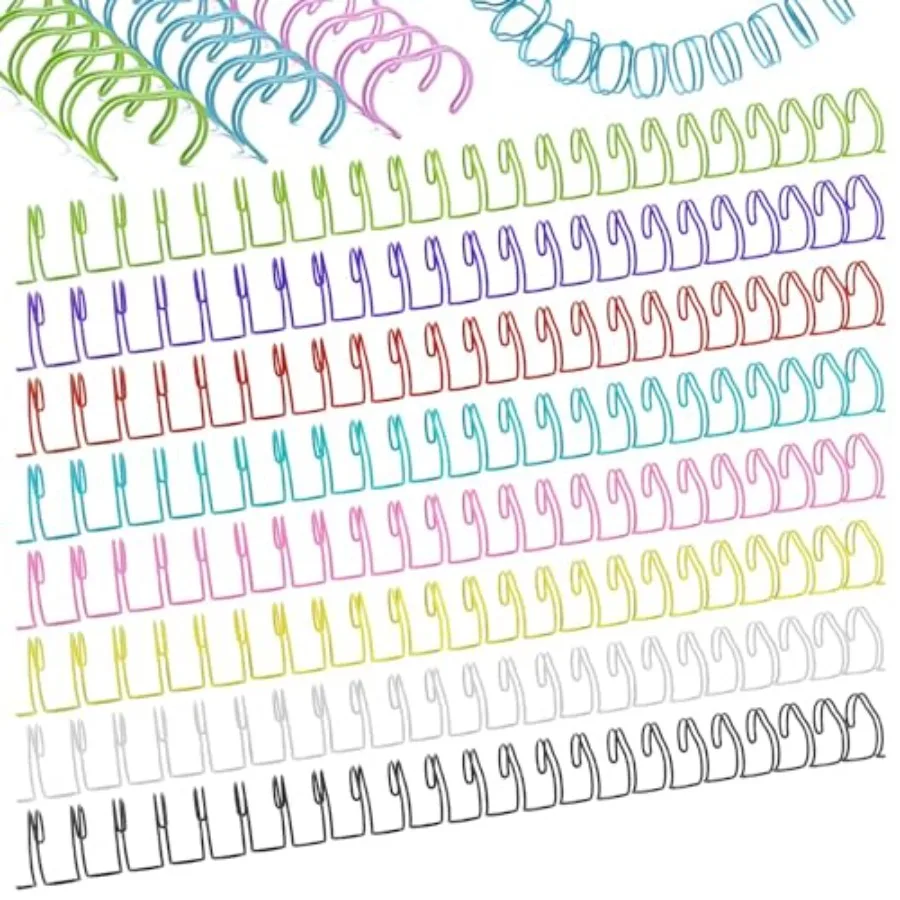 

48 Pcs Small Metal Double Loop Binding Wires 8 Colors Binding Spines Combs Ring Coils Cih Book Binding Wire Spiral Notebook Mak