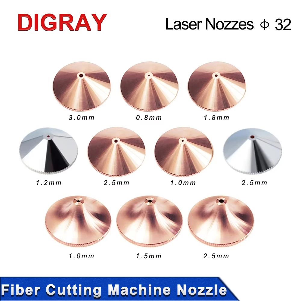 

DIGRAY 10 pieces Raytools laser nozzle single double layer diameter 32mm diameter 0.8-4.0 suitable for fiber laser cutting head