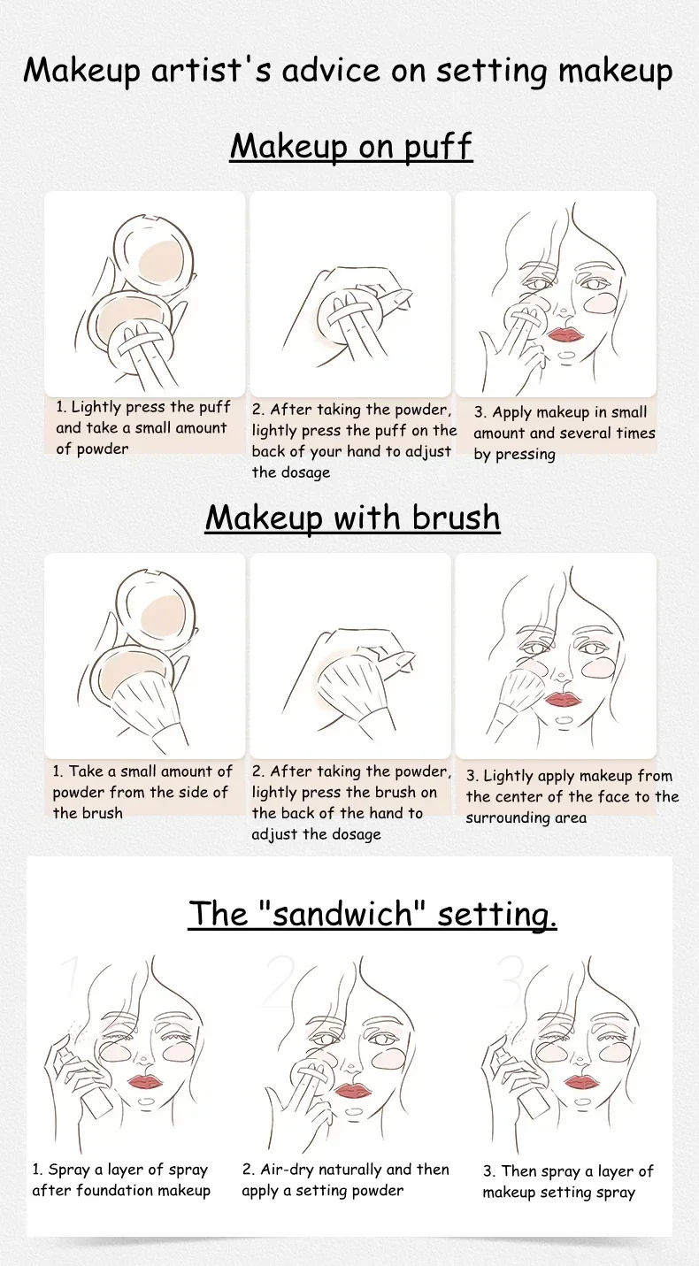 L'ADORE สี Laose Edelweiss Light Mist Pressed Powders แต่งหน้าแป้งควบคุมน้ํามัน Long Lasting Contour คอนซีลเลอร์