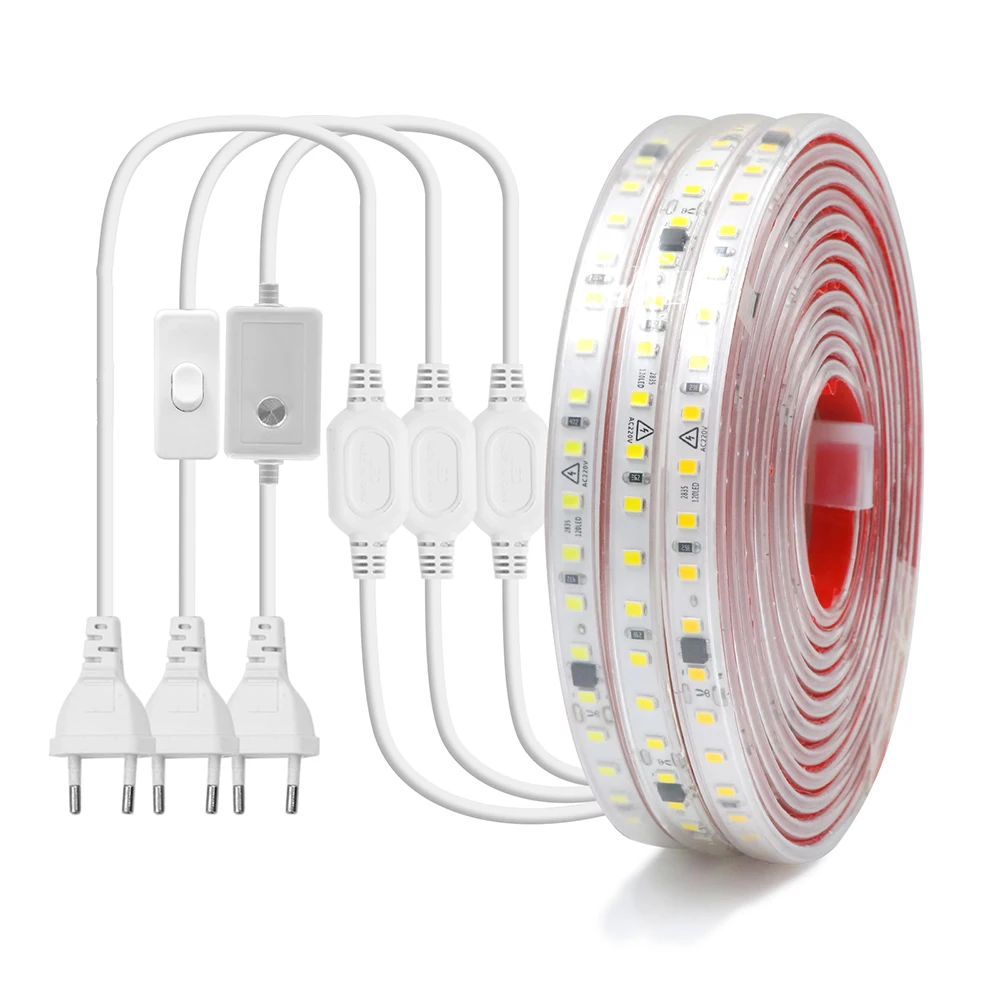yZ[z\LEDXgbvCg 220V XCb` EUdLbg h 2835 120LEDs/M PxtbNXe[v z[fR[V 0.5M 10M 20M