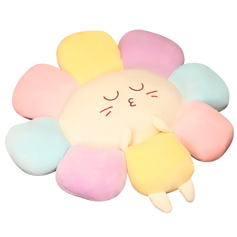 

New Kawaii Smile Sunflower Plush Toy Stuffed Soft Doll Cat Pet Sofa Cushion Mat Pillow Home Car Decor Adult/Girls Gift