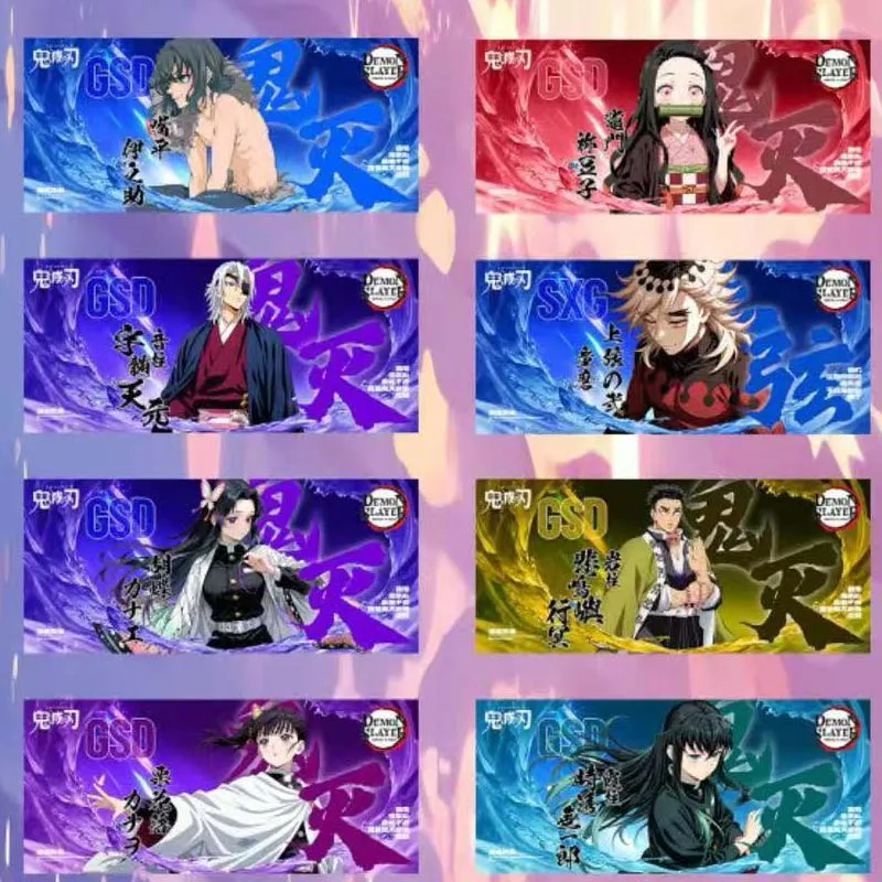 Wholesales Demon Slayer Collection Card Yunding Cultural Acrylic Laser Ticket Character Battle Colorful Booster Anime Acg Card