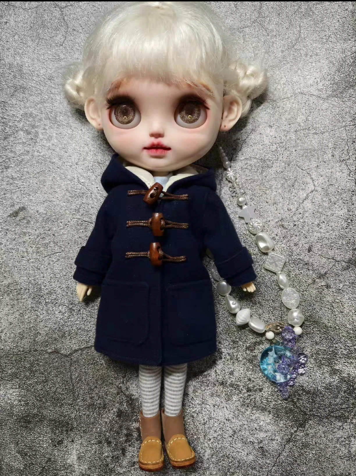 New Blyth Clothes Doll Bull horn buttoned coat 1/6 Doll Clothes (Fit Blythe, Pullip,ICY,Lati,JerryB,OB24,BJD,Dal)