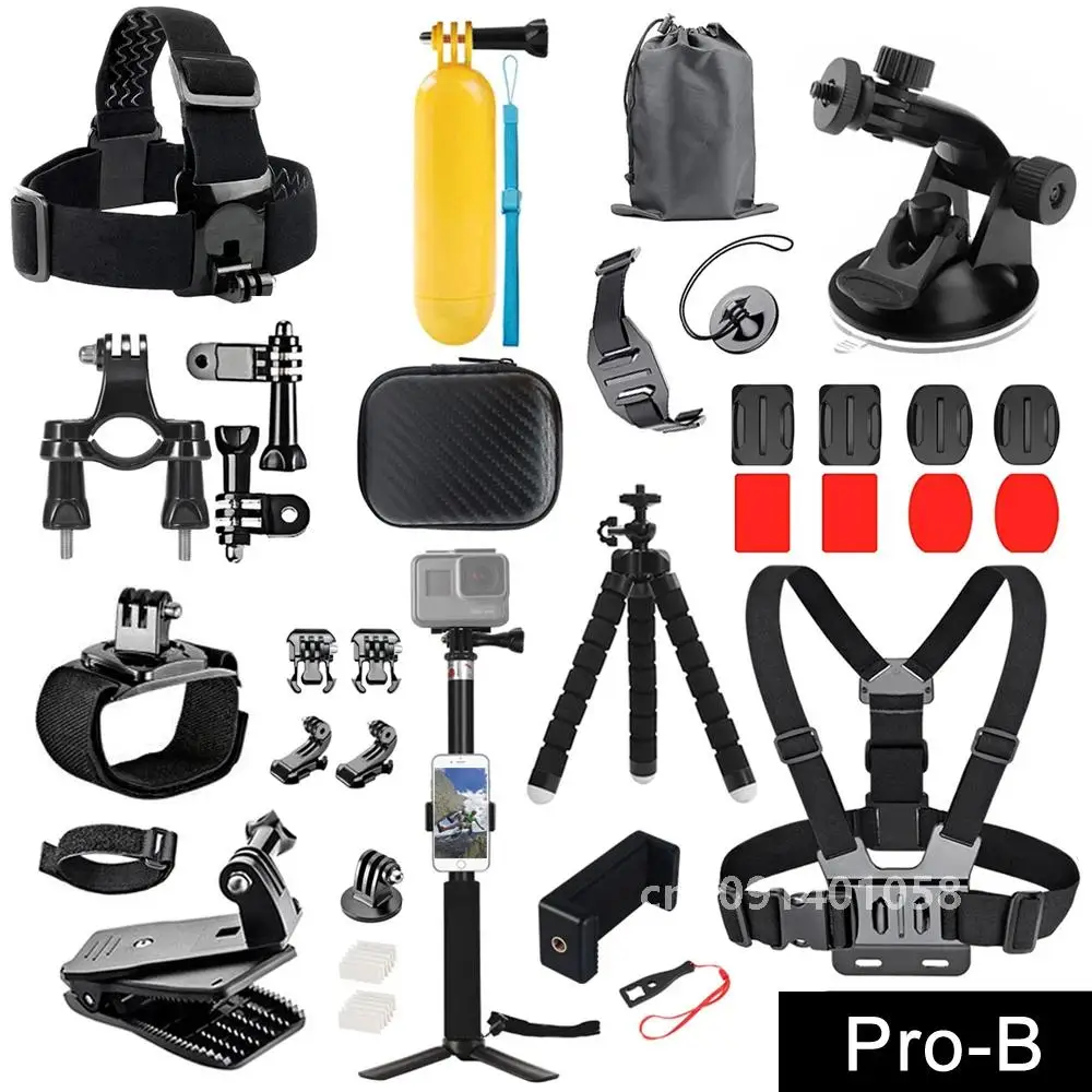 Universal Action Camera Accessories Kit for GoPro Hero 11 10 9 8 7 6 5 Insta360 X3 X2 One RS Chest Strap Buoyancy Rod Tripod