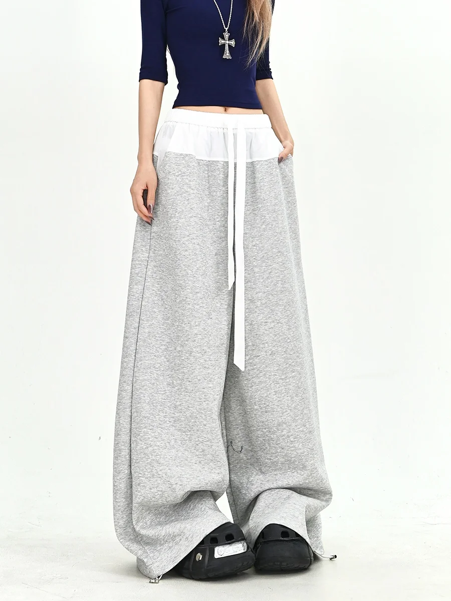 

Повседневные широкие брюки для женщин, свободные, с эластичной талией, в стиле пэчворк, разноцветные, летние, новые, американские, модные брюки для пар