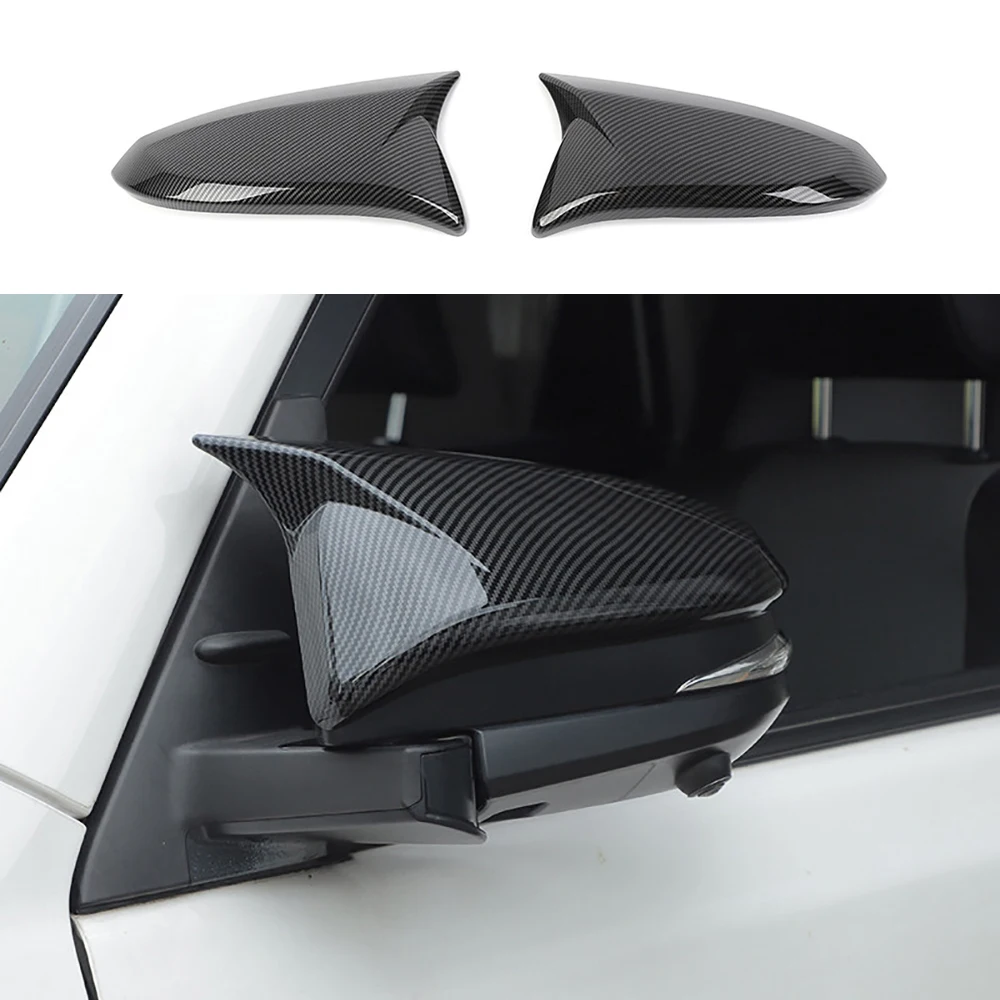 Car Wing Case Rearview Mirror Shell Cover Fit For Toyota 4Runner 2017-2023 Carbon Fiber Look Rearview Mirror Cover Accessories