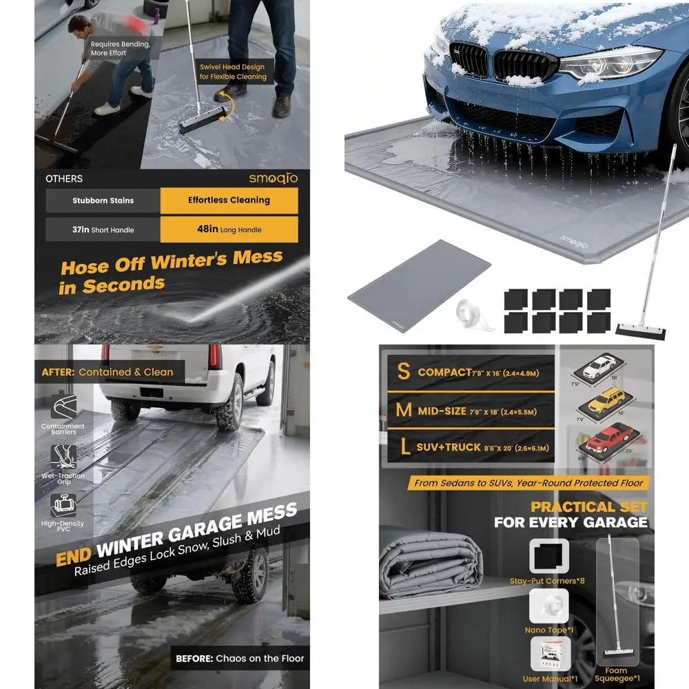 

Heavy-Duty 1000D PVC Garage Floor Mat with Raised Edges for Water Resistance and Anti-Slip Protection