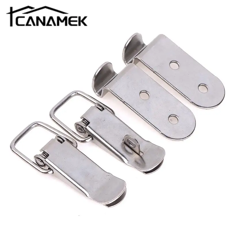 2/4pcs 90 Degrees Duck-mouth Buckle Hook Lock Spring Loaded Draw Toggle Latch Clamp Clip Hasp Latch Catch Clasp