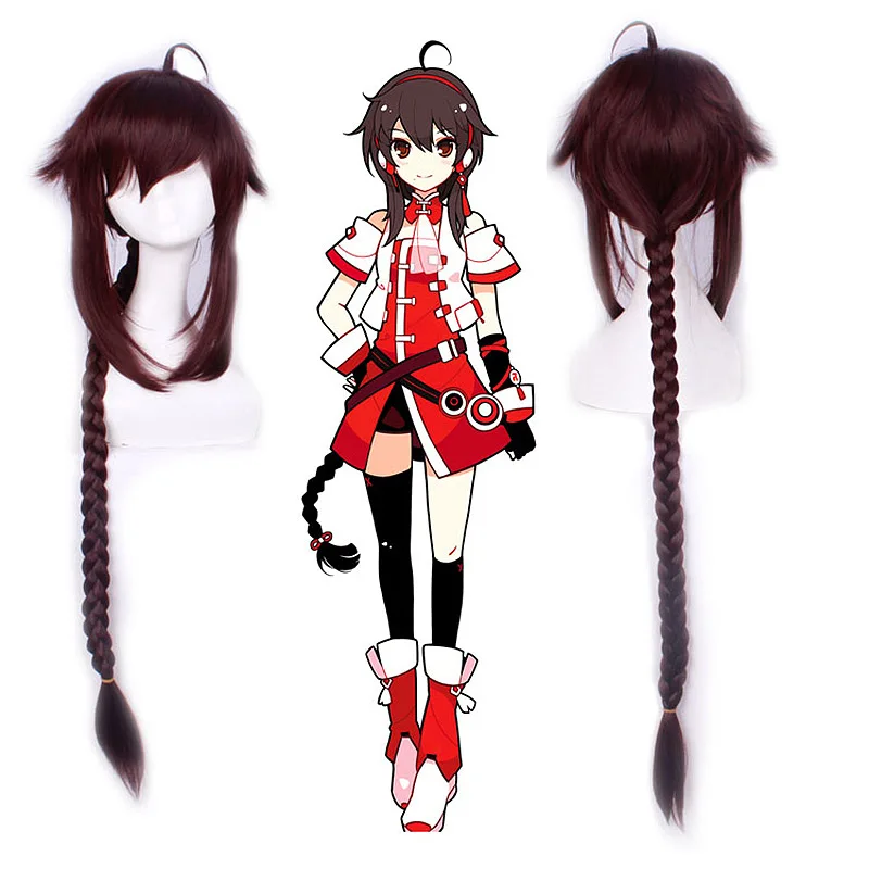 Synthetic Long Braid Cosplay Wig 120cm Mi-Ku Style Vocal Group Inspired Anime Costume Hair Party Heat Resistant Fiber