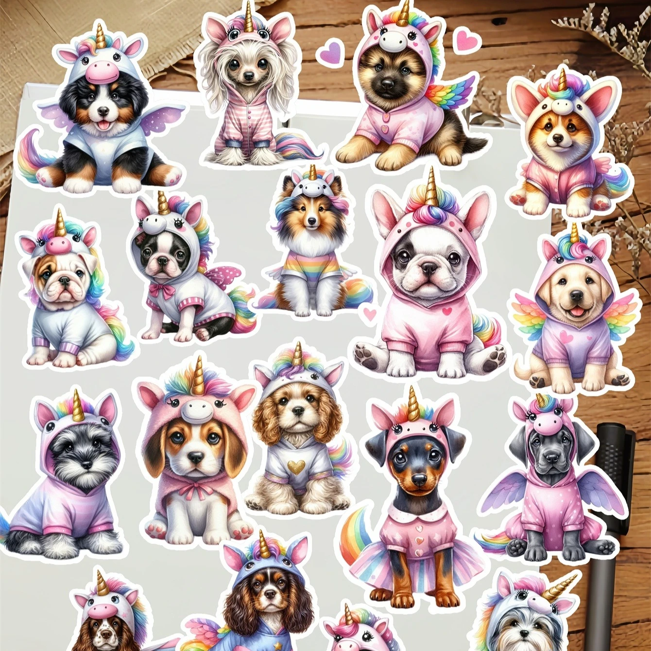 

18Pcs Cute Cartoon unicorn dog Stickers for Journaling, DIY, and Decorations, Waterproof Ins Style Stationery Sticker Set