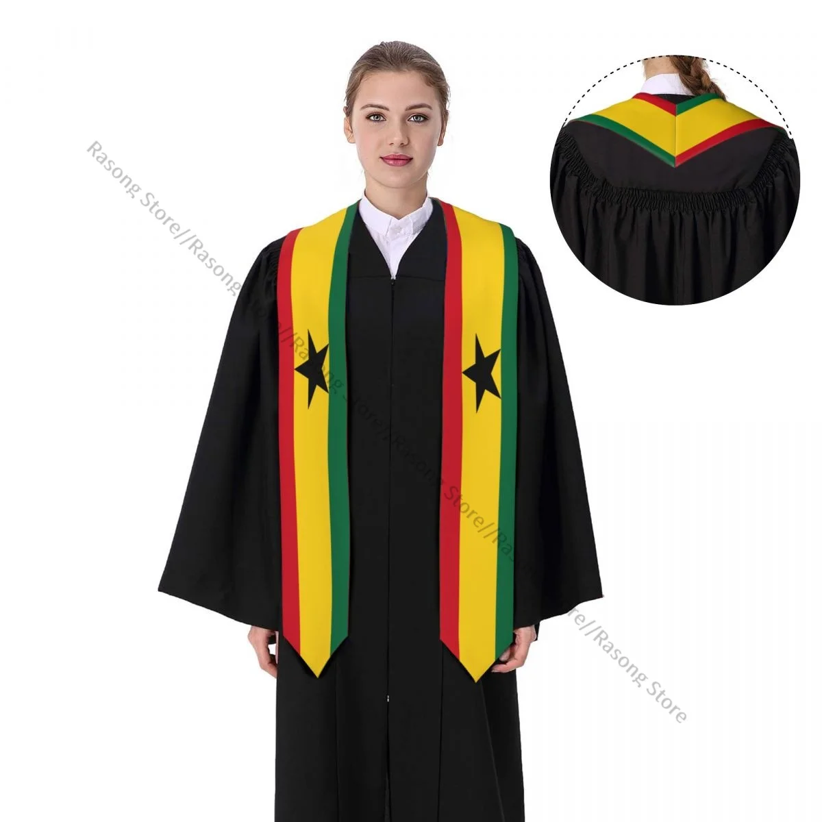 Graduation Stole for Academic Commencement Unisex Ghana Flag Adult Choir Stole Adult Honor Shawl