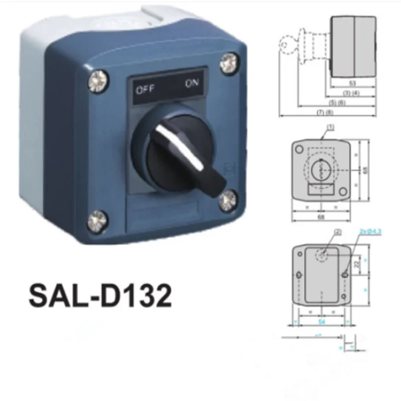 waterproof control box selector switch station rotary switch knob switch 2-position standard handle SAL(LA68H XAL)-D132