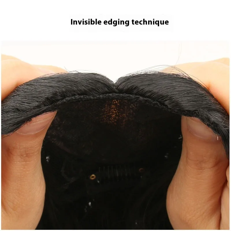 8x12cm 인모 가발 곱슬머리 자연색/다크 브라운 탈모 및 볼륨감이 적은 여성용 헤어피스 여성용 합성 헤어피스