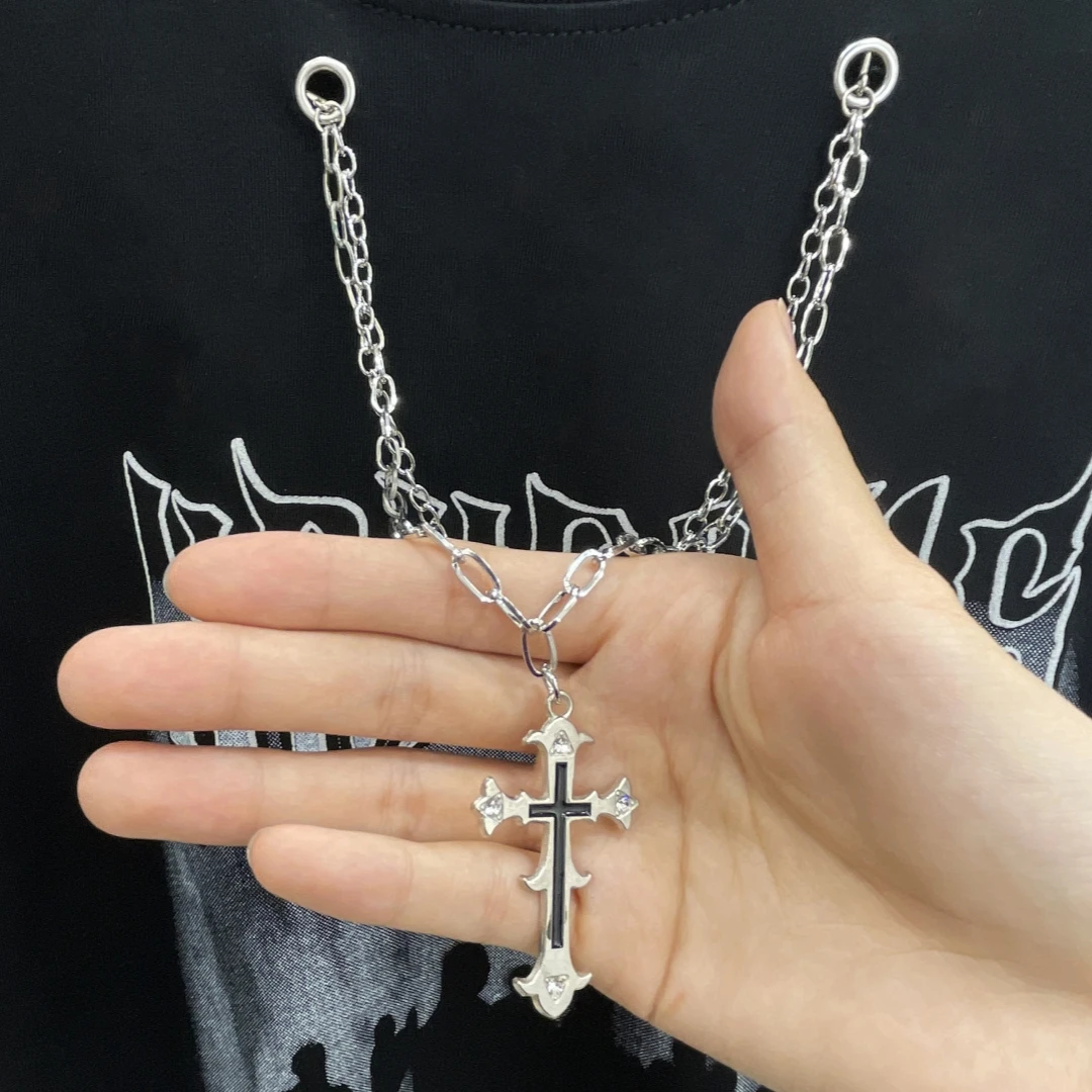 100% ピュアコットンアメリカヒューマンシャドウ Y2K プリント Tシャツネックレスヒップ Hiop メンズオーバーサイズホワイトトップス原宿カップル Tシャツ