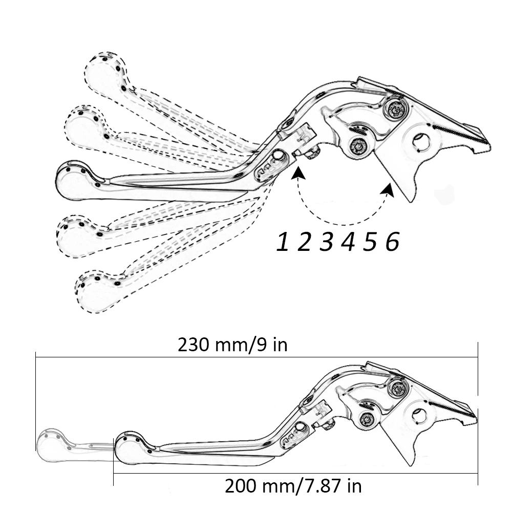 Tuas perseneling sepeda motor, tuas rem kopling rem pendek & panjang untuk sepeda motor Honda CB650R CB650F CB650R 2014-2024