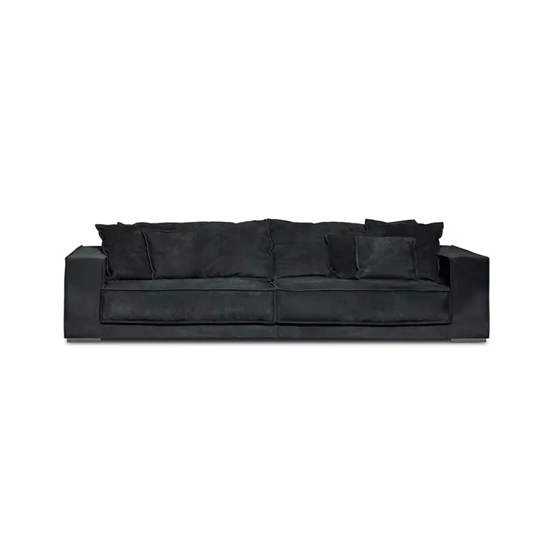 

Italian minimalist sofa Budapest straight row solid wood technical cloth down fabric