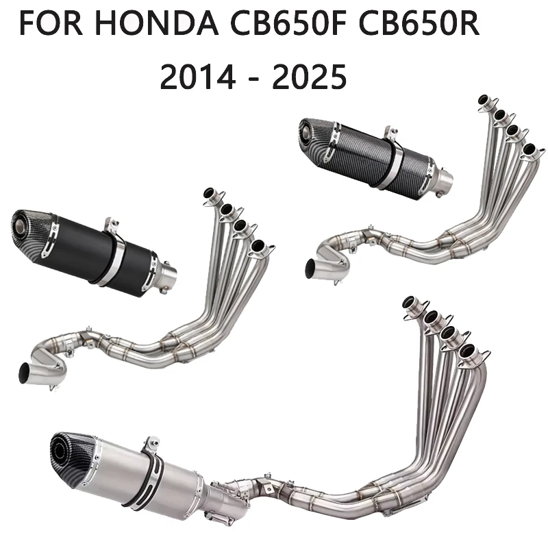 Universal 51mm Motorcycle Exhaust System Front Link Pipe Muffler for Honda CB650F CB650R CBR650 CBR650F 2014 - 2025