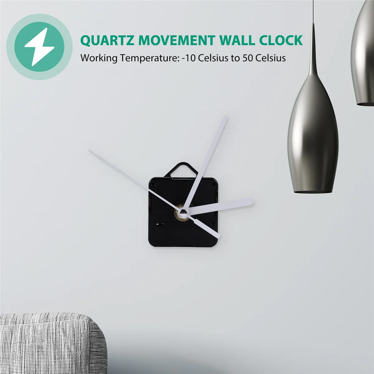 1 Packung Ersatz Wanduhr Ersatzteile Pendel werk Quarzuhr motor mit Zeigern & Armaturen Kit (schwarz weiß)