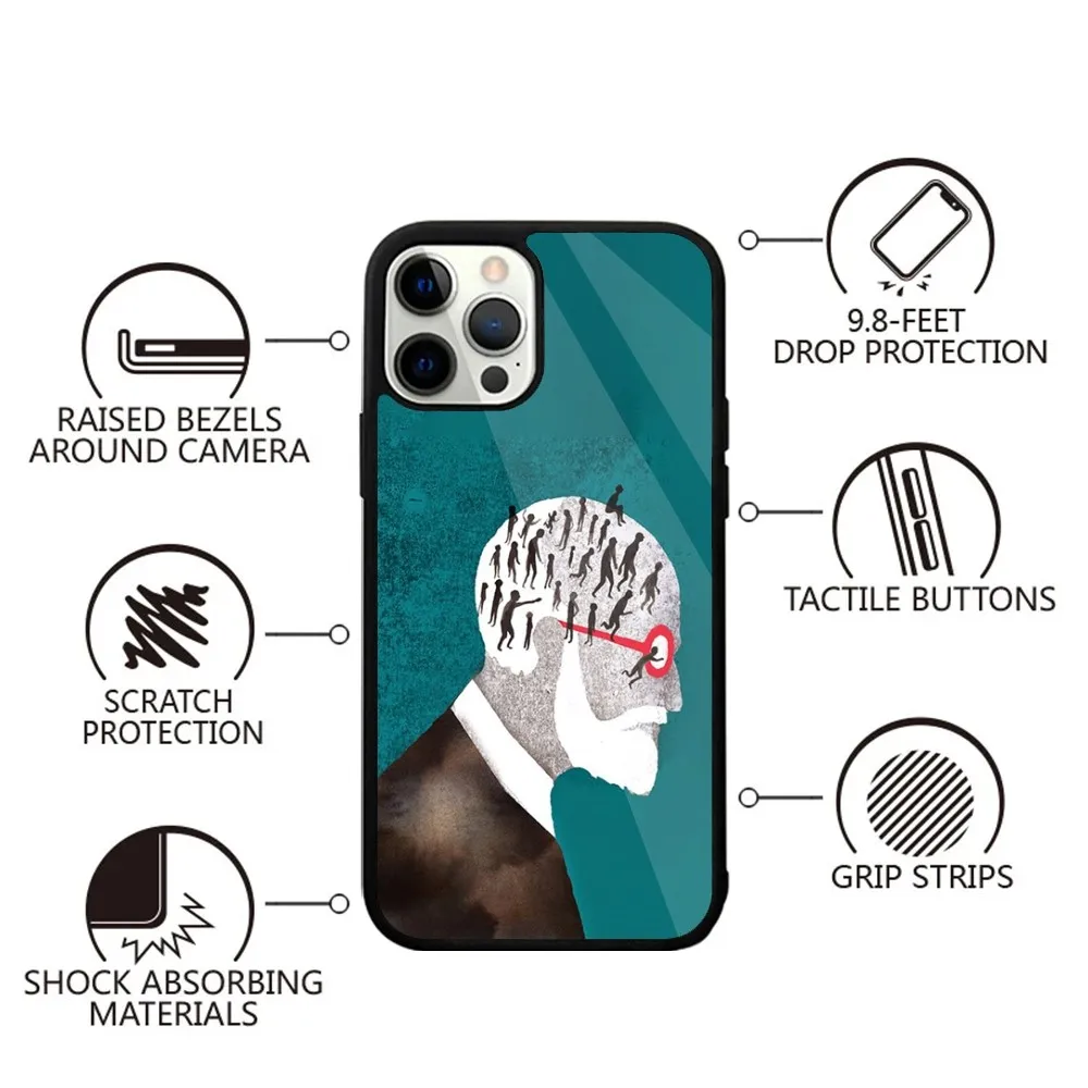 S-Sigmund psychoanalysis Freud Phone Case Strong Magnetic For IPhone 15,14,13,Pro,Max,Plus,11,12 For Magsafe Wireless Charging