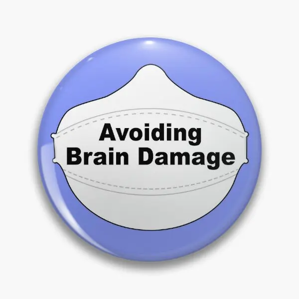 Avoiding Brain Damage Mask Pin  Soft Button Pin Clothes Cartoon Lover Fashion Women Creative Cute Funny Lapel Pin Gift Hat