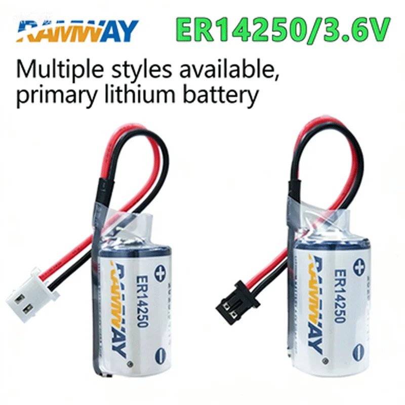 RAMWAY ER14250 3.6V lithium battery 1/2AA used for PLC industrial control programmer, IoT ETC probe sensor