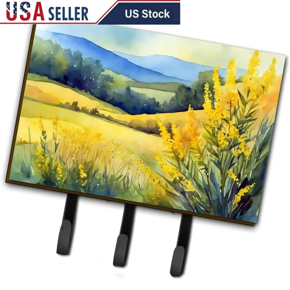 

Kentucky Goldenrod Wall Mount Key Holder Durable Coat Rack Hooks Easy Installation Compact Design Ideal Home Organization