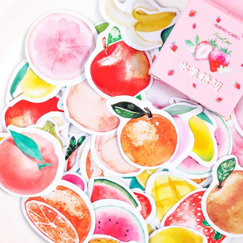 46pcs Fruit Sticker Watermelon Mango Summer Cherry Stationery Decoration Scrapbook Diary Album Planner Decoration Sticker