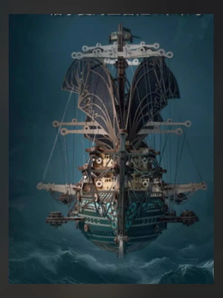 3D Puzzle DIY Wooden Fantasy Airship Assembled Miniature Model Kits Ship Jigsaw Puzzles  Adults  Teenagers Birthday Gifts