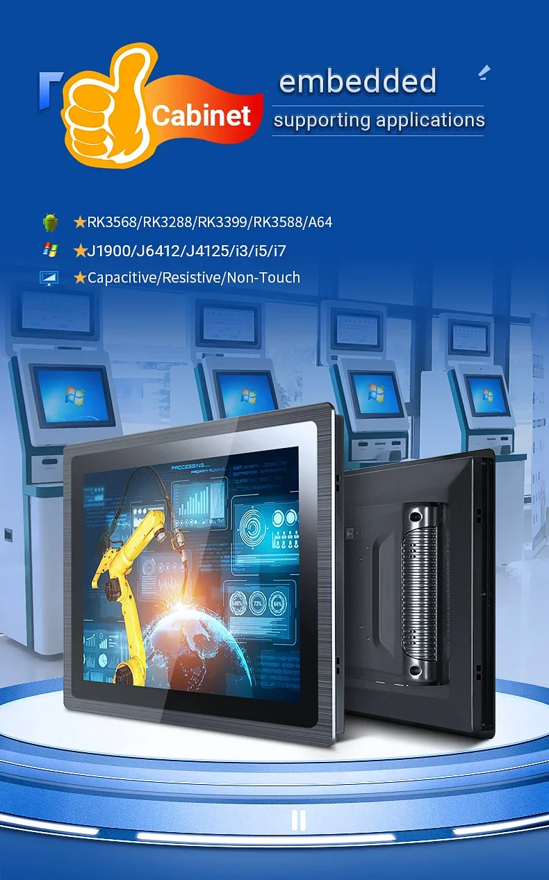 High Speed Processing Industrial Touch Panel Pc10 Inch Hmi Linux Win Android Ip65 Waterproof 8gb Ddr4 Ram Embedded Industrial Pc