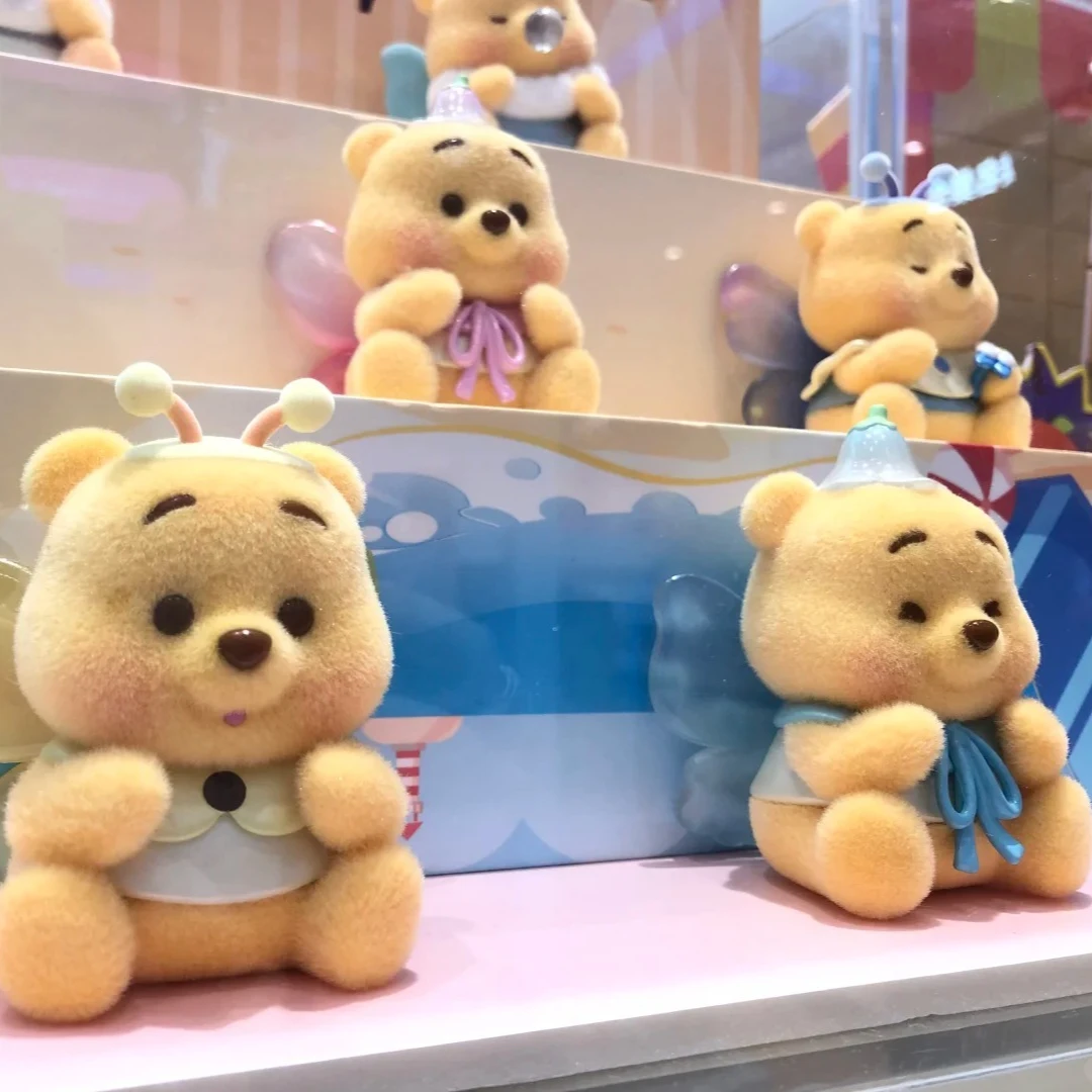 Disney Winnie The Pooh Butterfly Puff Series Blind Box Baby Pooh Anime Doll Mystery Box Action Figure Toy Gifts Surprise Bag