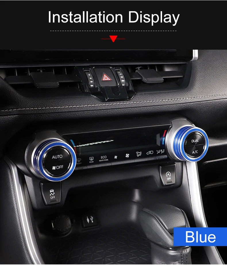Für Toyota RAV4 XA50 Hybrid 2019 2020 2021 2022 2023 2024 2025 Auto Klimaanlagen-Steuerungsschalter Knopfringe Radio Audio Drehknopf Zierblende Abdeckung – Detail 10