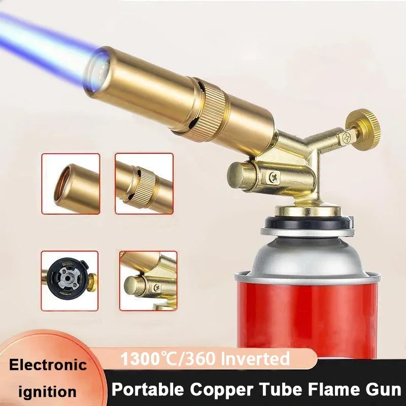 Metal Welding Torch 1300 degrees Portable Gas Torch Flame Gun Butane Torch Adjustable Heating