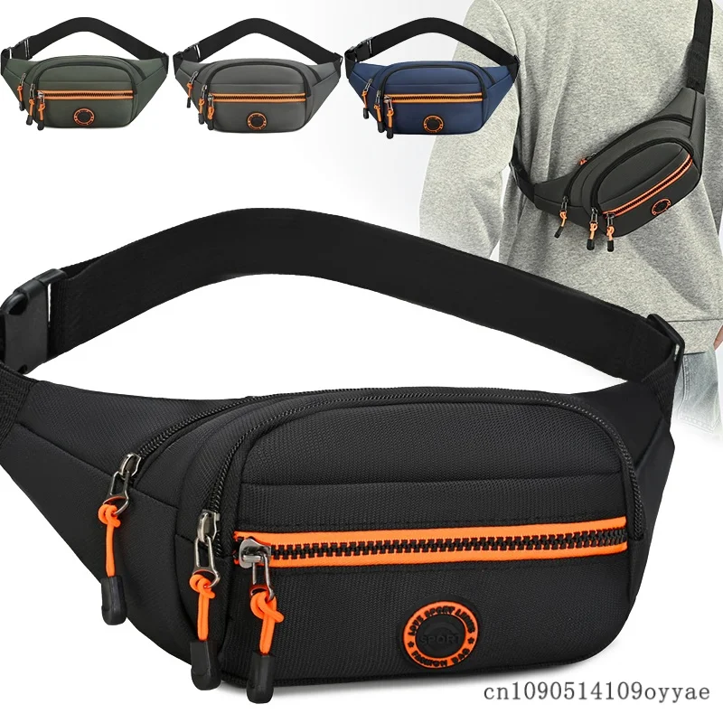 

Мужская водонепроницаемая поясная сумка Oxford, многофункциональная нагрудная сумка унисекс большой вместимости, износостойкая спортивная сумка через плечо для активного отдыха