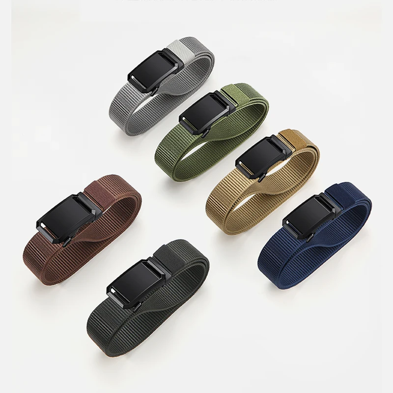 Nylon Belt Breathable Belts for Men Tactical Belt Automatic Buckle Belt Outdoor Korean Canvas Belt Student Trend Versatile Belt image 5