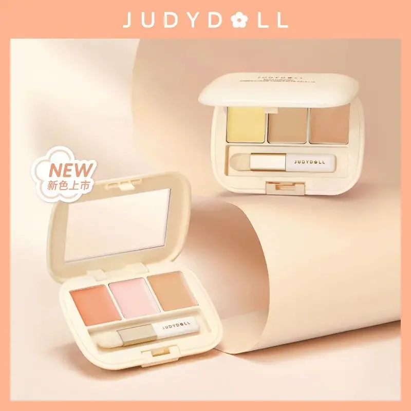 

JudydoLL Three-Color Concealer Plate Concealer Cover Fleck Acne Marks Eye Concealer Body Base Facial Beauty Palette Cosmetics