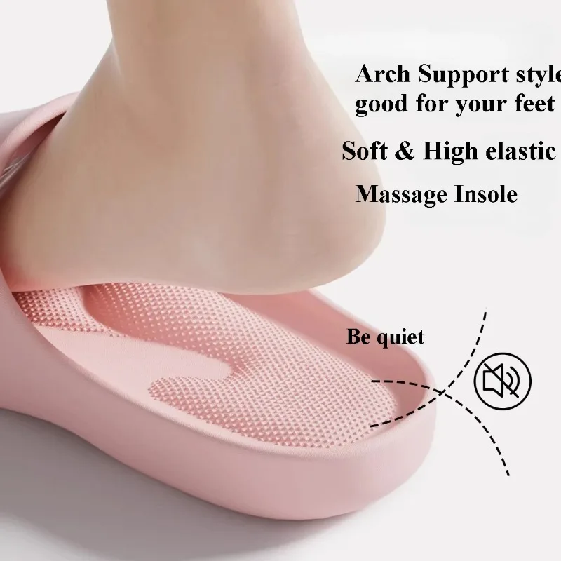 Couple EVA Platform Slippers Soft Breathable Non Slip Slides Lightweight Indoor Bathroom Shoes for Men Women view 3
